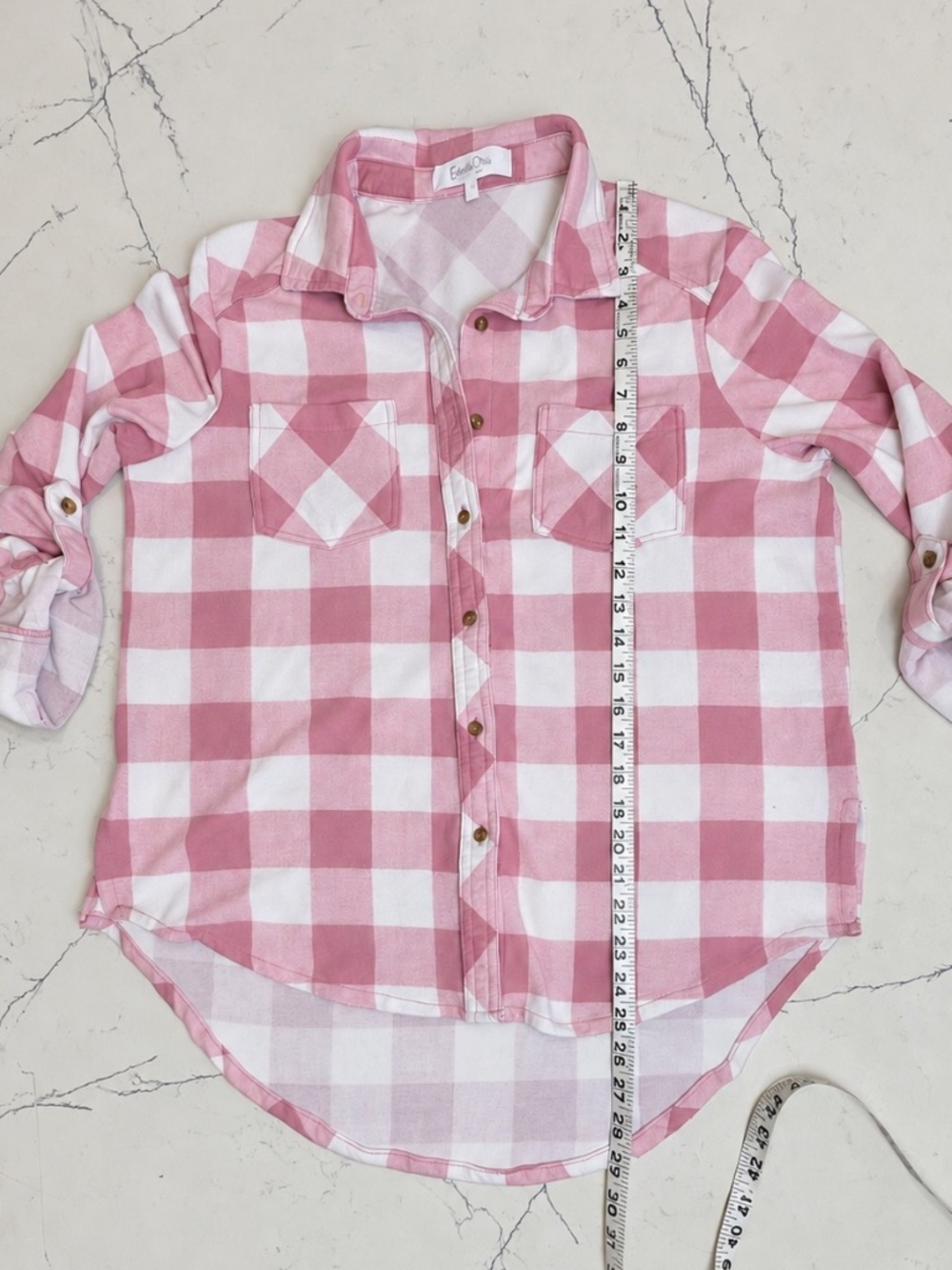 Eden & Olivia Buffalo Plaid Button Down 3/4/Long sleeve button down Flannel Med - Picture 7 of 8